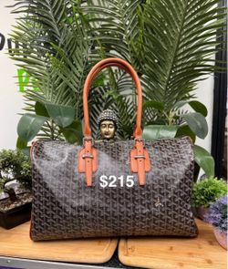 Goyard Boston Bag with Tan Leather Trim