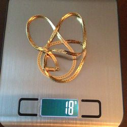 14k Gold Herringbone  Chain…. 24” Long