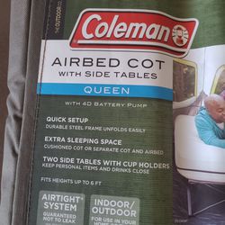 Queen Size COLEMAN Air Mattress Bed With Frame And Pump! 