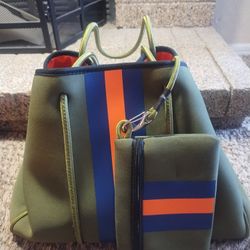 Parker & Hyde Tote Bag Purse Neoprene Green