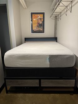 Casper Snow Full Mattress + Foundation + Modern Bed Frame Set