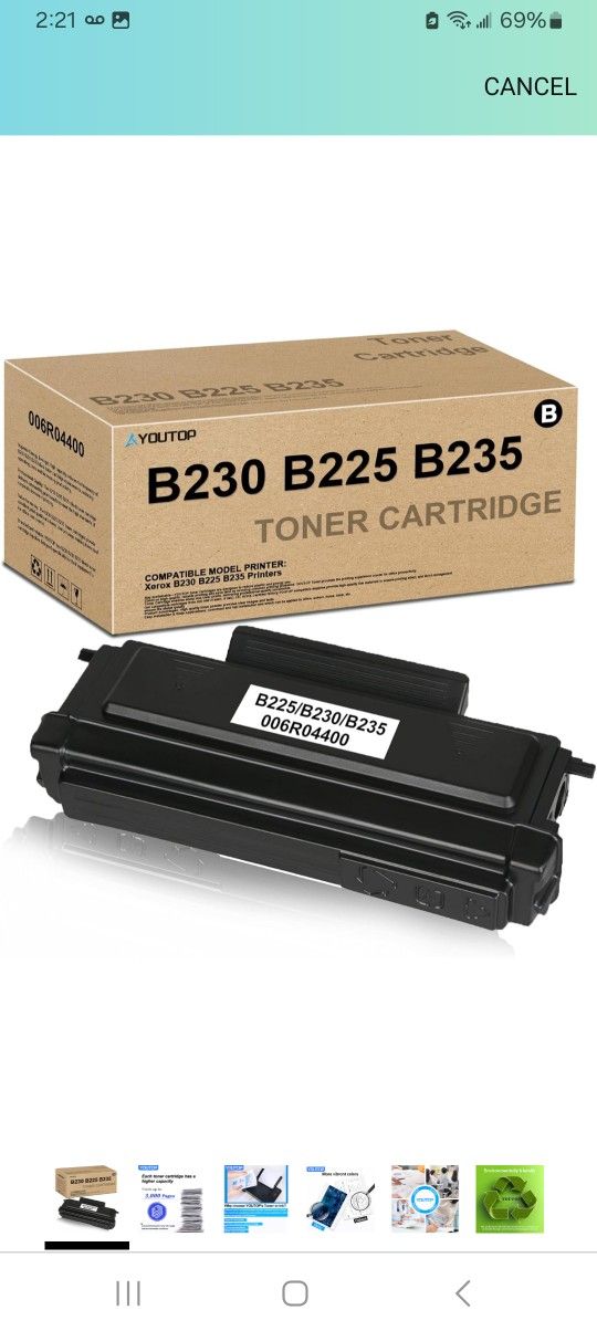B230 B225 B235 Black Toner Cartridge $50