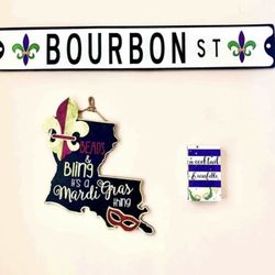 French Quarter, Bourbon St., Mardi Gras Art! $30 For The Entire Collage!