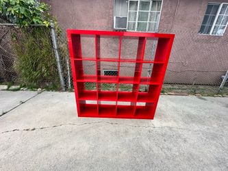 Red High Gloss Bookcase Shelf Unit Open Storage Bookshelf