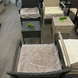 Brand New 3 Pieces Conversation Set Wicker Patio Furniture outdoor Chair Table Front Porch 
