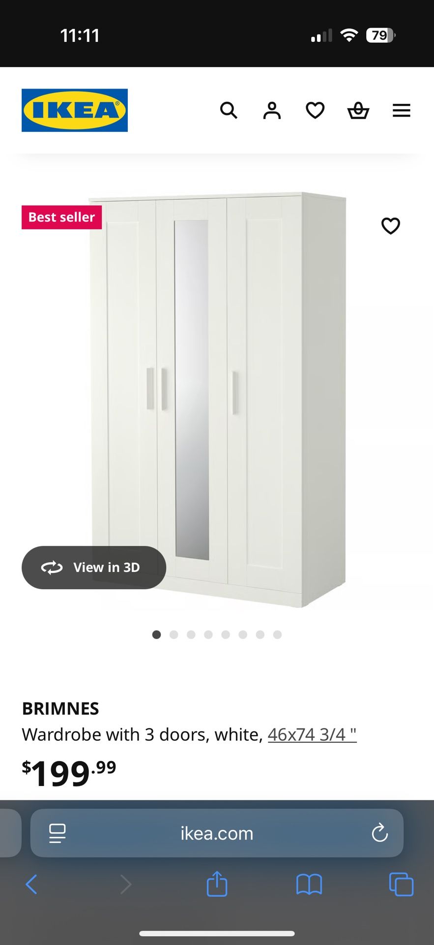 Three Door Mirror, Wardrobe