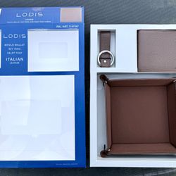 NEW - LODIS BIFOLD WALLET + KEY RING + VALET TRAY - ITALIAN LEATHER
