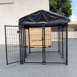 (New in box) $170 Heavy Duty Kennel with Cover Dog Cage Crate Pet Playpen (4’L x 4’W x 4.5’H)