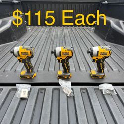 DEWALT ATOMIC 20V MAX Cordless Brushless Compact 1/4 in. Impact Driver (Tool Only) **3 Available, $115 Each**