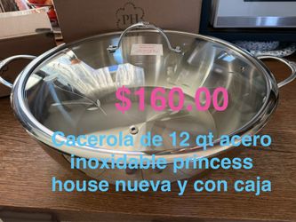 Cacerola de 12 qt acero inoxidable 👉 princess house todo nuevo y con caja 📦