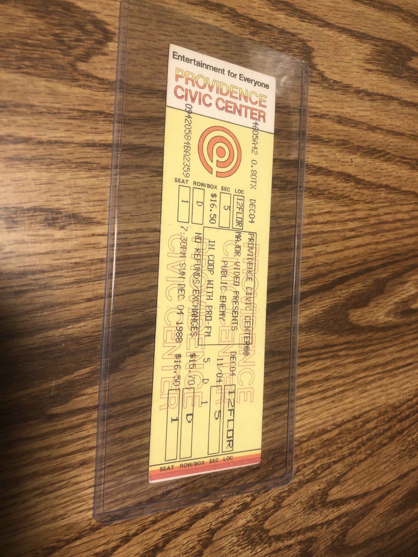 vintage 1988 Public Enemy NWA concert full ticket stub Hip-Hop Rap  Civic Center