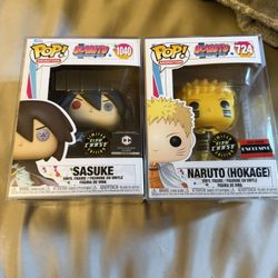 Naruto (Hokage) Limited Edition Glow In The Dark Chase Funko Pop And  Sasuke Limited Edition Glow In The Dark Chase Funko Pop 