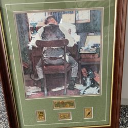 Norman Rockwell Beating The Deadline Framed Art