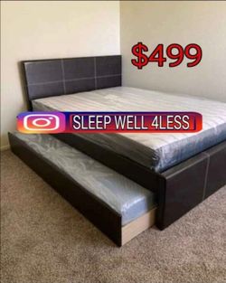 NEW FULL OVER TWIN BED FRAME AND MATTRESS
