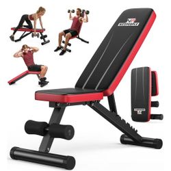 NIB Basic Weight Bench for Home Gym, 8 Backrests Adjustable Bench with 660LBS Weight Capacity for Chest Shoulders Arms Muscles, Foldable and Compact f
