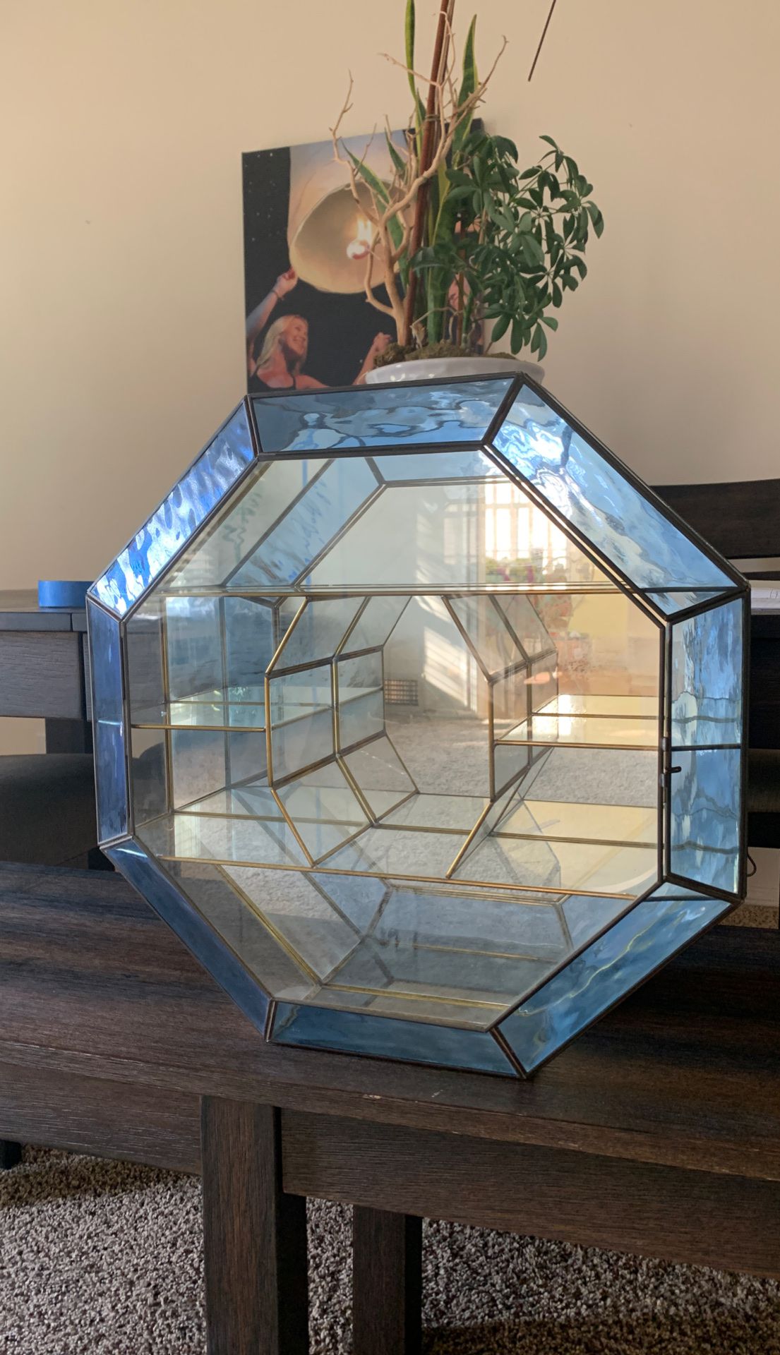Stain glass wall display case