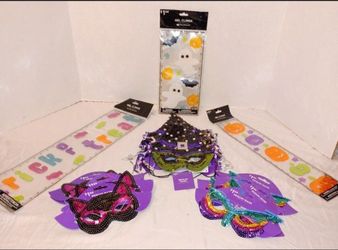 Halloween Sequin Masks And Decorations 👻