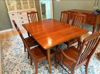Wood Dining Table with 8 Chairs