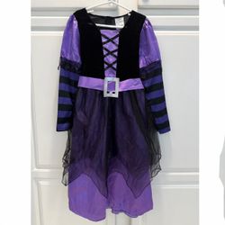 Witch Costume Dress Girls 6–8 Yrs Purple Black Halloween Polyester Machine Wash