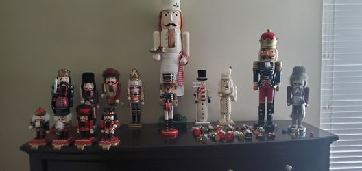 Nutcracker decorations, ornaments, stocking holder All-$70