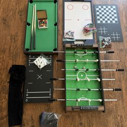 11-in-1 Kids Combo Game Table Set for Home, Game Room w/Ping Pong, Foosball, Table Hockey, Chess…etc