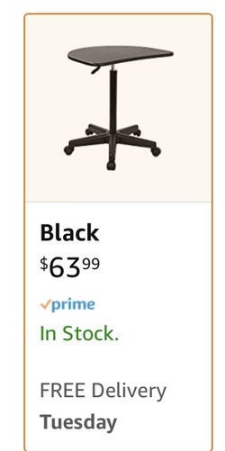 Flash Furniture Black Sit to Stand Mobile Laptopoo Computer Desk Rolling table Desk
