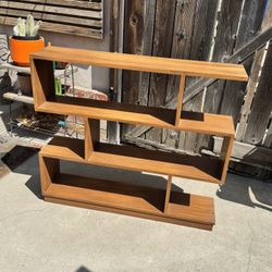 Mid Century Wood Shelving Unit 
