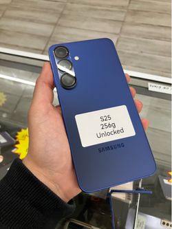 Blue Samsung s25 unlocked cash or $50 down