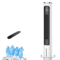 3-IN-1 Portable Air Conditioners Tower Fan, 37'' Evaporative Air Cooler w/Remote, 2.5L Water Tank With 4 Ice Packs, 12H Smart Timer & 70 Oscillating, 