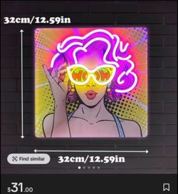 Pop Art Beauty Lady Neon Sign
