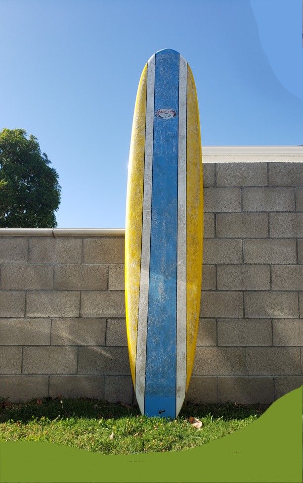 9'6" Epoxy Longboard Surfboard With Fin and Leash