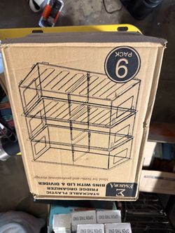 Esarora 6-Pack Stackable Fridge Organizer Bins