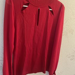 Talbots NWT Red Long Steve Shirt Perfect Condition 