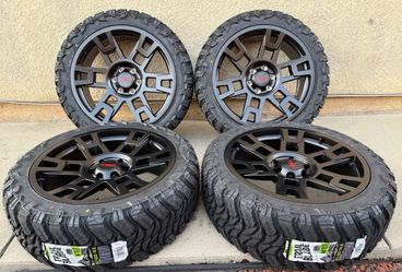 🔥22x9 TRD PRO WHEELS TOYOTA TRD MATTE BLK 6x139.7 RIMS + 285/45R22 ATTURO TIRES TACOMA FJ CRUISER