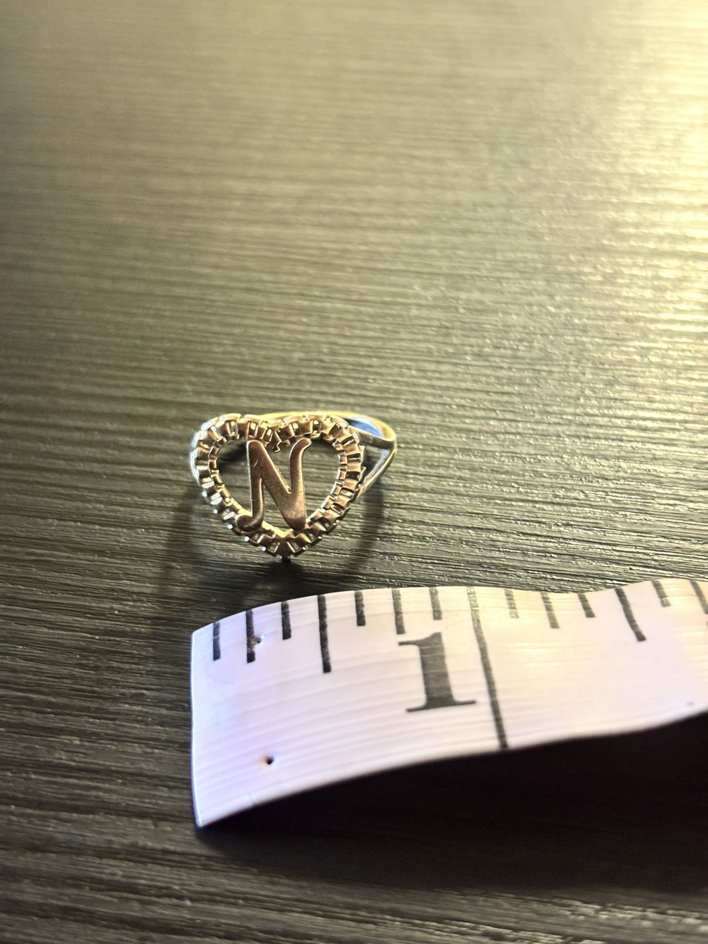 Rolex Heart Letter N Ring Gold 10kt