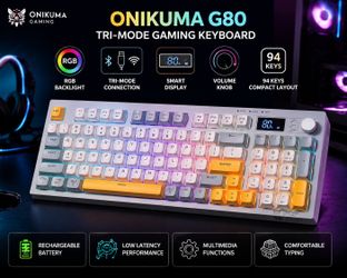 ⌨️ ONIKUMA G80 Tri-Mode RGB Mechanical Gaming Keyboard