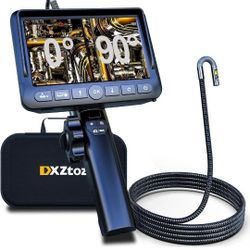 DXZtoz Dual-Lens Articulating Borescope, Engine Endoscope with 0.33in Two-Way...