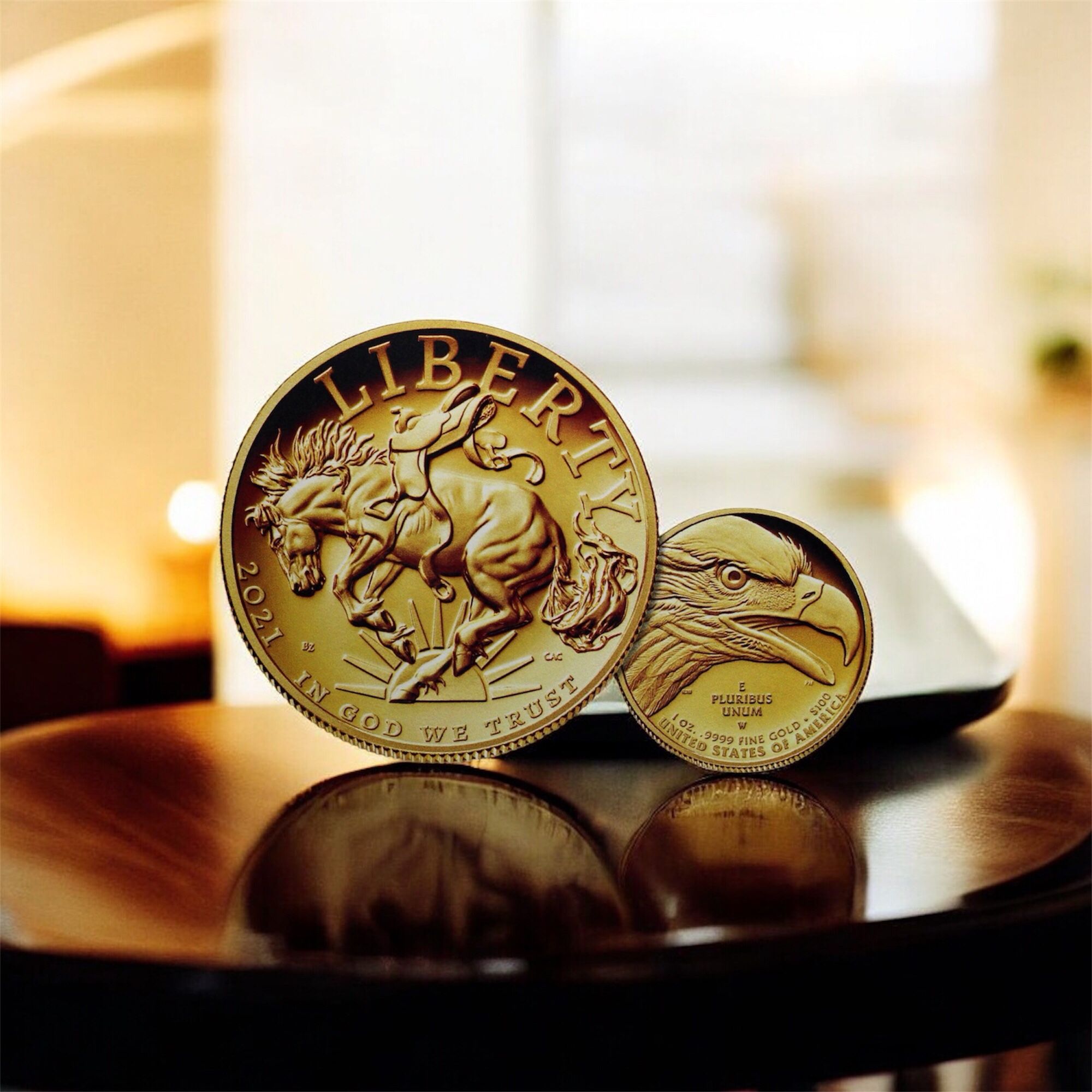 2021 American Liberty High Relief Gold Plated Small Coin (IN STOCK)10 Available