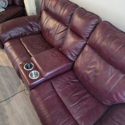 Leather Reclining Loveseat
