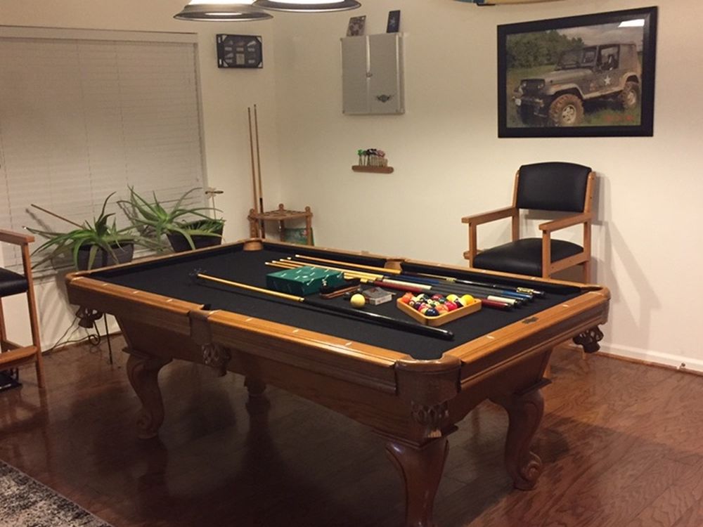 American Heritage 7ft Slate Pool Table Complete Game Room.