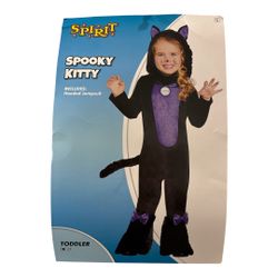 Spirit Spooky Kitty Toddler Costume Cat Size 2T Black Purple Halloween