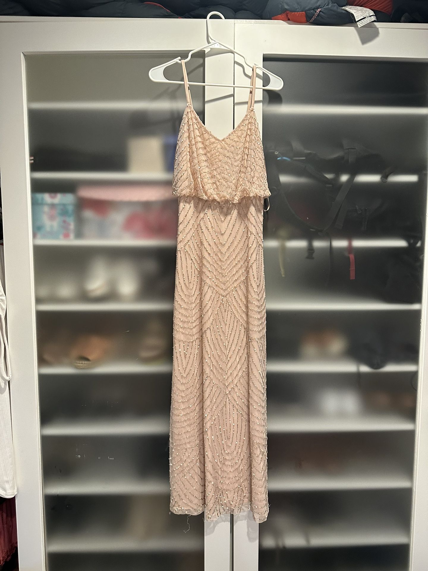 Adrianna papell Light Pink Sequin Dress Size Small