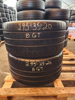 295 35ZR 20 BRIDGESTONE POTENZA TIRES 2953520 USED TIRES (PAIR) MOUNT BALANCE INCLUDED