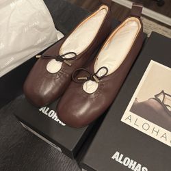 Brand New- Alohas- Brown Leather Ballet Flats