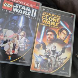 2 Sony Psp Games Lego Star War 2 And Star Wars Clone Wars Republic Hereos