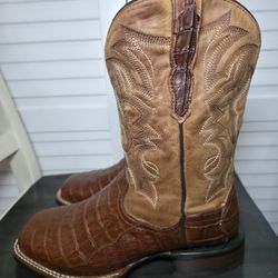 Dan Post Kingsly Caiman Western Boots Broad Square Toe DP4807 Men's Size 9 D