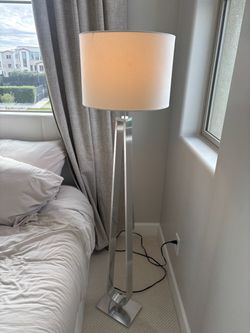 Modern Brushed Steel Floor Lamp (IKEA)