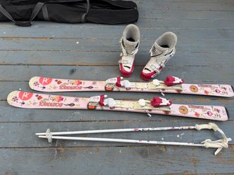 Girl’s Rossignol Fun Girl - skis, poles, and boots