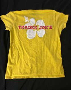 Yellow Trader Joe’s shirt