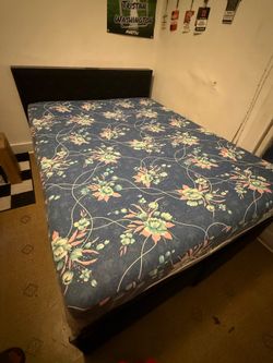 Queen Size Black Bed Frame with Headboard